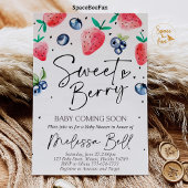 Aardbei Baby shower Invitation BlueBerry Kaart