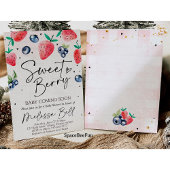 Aardbei Baby shower Invitation BlueBerry Kaart