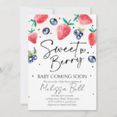 Aardbei Baby shower Invitation BlueBerry Kaart (Voorkant)
