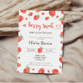 Aardbei Baby shower Invitation | Zoet bessen Kaart