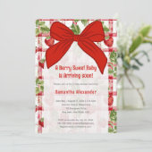 Aardbei baby shower kaart (Staand voorkant)