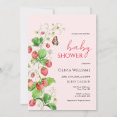 Aardbei Baby Shower Kaart (Voorkant)