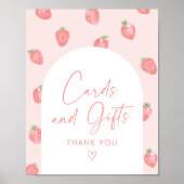 Aardbei Baby shower Kaarten en geschenken teken Poster (Voorkant)