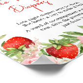 Aardbei Baby shower Late Night Luiers Poster (Hoek)