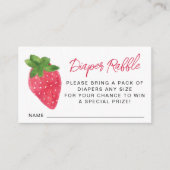 Aardbei Baby shower Luier Raffle Enclosure Auto Informatiekaartje (Voorkant)