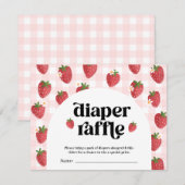 Aardbei Baby shower Luier Raffle Kaart (Voorkant / Achterkant)