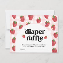 Aardbei Baby shower Luier Raffle Kaart