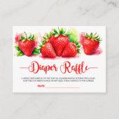Aardbei Baby shower Luier Raffle Kaart (Voorkant)