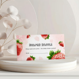 Aardbei Baby shower Luier Raffle Kaart Visitekaartje