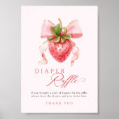 Aardbei Baby shower Luier Raffle Tafelteken Poster (Voorkant)