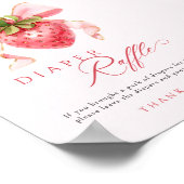 Aardbei Baby shower Luier Raffle Tafelteken Poster (Hoek)