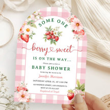 Aardbei Baby shower Meisje Roze Berry Boog