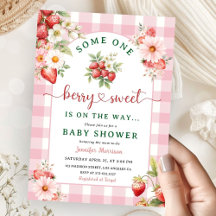 Aardbei Baby shower Meisje Roze Berry Sweet