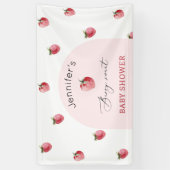 Aardbei baby shower met zoete aardbei spandoek (Verticaal)