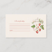 Aardbei Baby shower Note voor Baby Informatiekaartje (Voorkant)