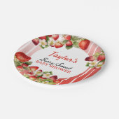 Aardbei Baby shower Papier Borden Papieren Bordje (Gekanteld)