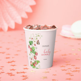 Aardbei Baby Shower Papieren Bekers