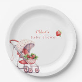 Aardbei baby shower papieren bordje (Voorkant)