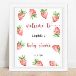 Aardbei baby shower poster