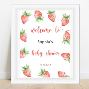 Aardbei baby shower poster