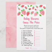 Aardbei Baby shower raadt prijsspel (Voorkant / Achterkant)