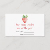 Aardbei - baby shower raden hoeveel snoepjes informatiekaartje (Voorkant)