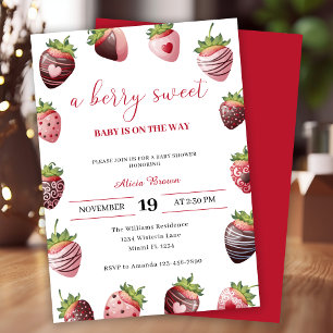 Aardbei Baby shower Red Berry Sweet Kaart