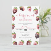 Aardbei Baby shower Red Berry Sweet Kaart (Staand voorkant)