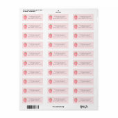 Aardbei Baby Shower Retouradres Etiket (Full Sheet)