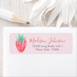 Aardbei | Baby Shower | Retouradreslabels Etiket