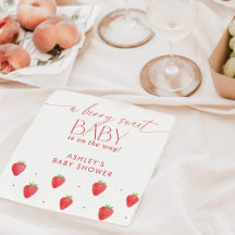 Aardbei Baby shower servetten, Berry Baby shower