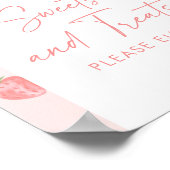 Aardbei Baby shower Snoepjes en Treats Teken Poster (Hoek)