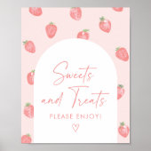 Aardbei Baby shower Snoepjes en Treats Teken Poster (Voorkant)