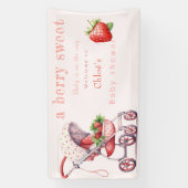 aardbei baby shower spandoek (Verticaal)