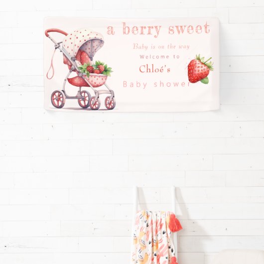 aardbei baby shower spandoek (Insitu)