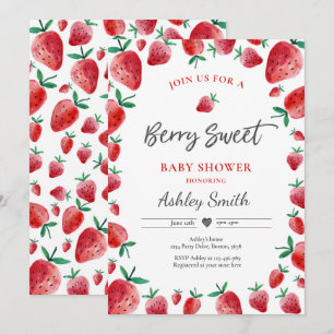 Aardbei Baby shower Summer Berry Sweet Baby Kaart