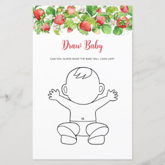 Aardbei Baby Shower Teken Baby Spel