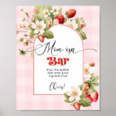 Aardbei baby shower thema Mom-osa bar Poster (Voorkant)