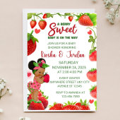 Aardbei Baby shower Uitnodiging, Aardbei Baby Kaart