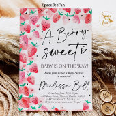 Aardbei Baby shower uitnodiging Berry Sweet Baby