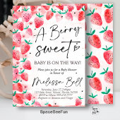 Aardbei Baby shower uitnodiging Berry Sweet Baby