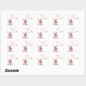 Aardbei baby shower vierkante sticker (Vel)