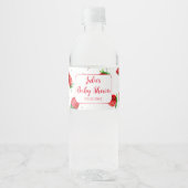 Aardbei Baby shower Waterflesetiket Waterfles Etiket (Voorkant)