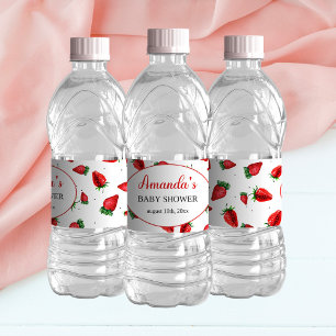 Aardbei Baby shower Waterflesetiket Waterfles Etiket