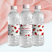 Aardbei Baby shower Waterflesetiket Waterfles Etiket
