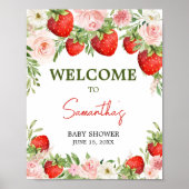 Aardbei Baby shower Welkom Poster (Voorkant)