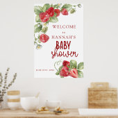 Aardbei | Baby shower welkomstbord Poster (Keuken)