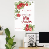 Aardbei | Baby shower welkomstbord Poster (Thuiskantoor)