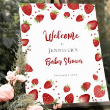 Aardbei Baby shower Welkomstteken