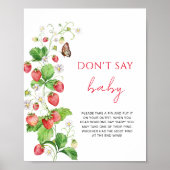 Aardbei Baby shower zeg niet baby Poster (Voorkant)